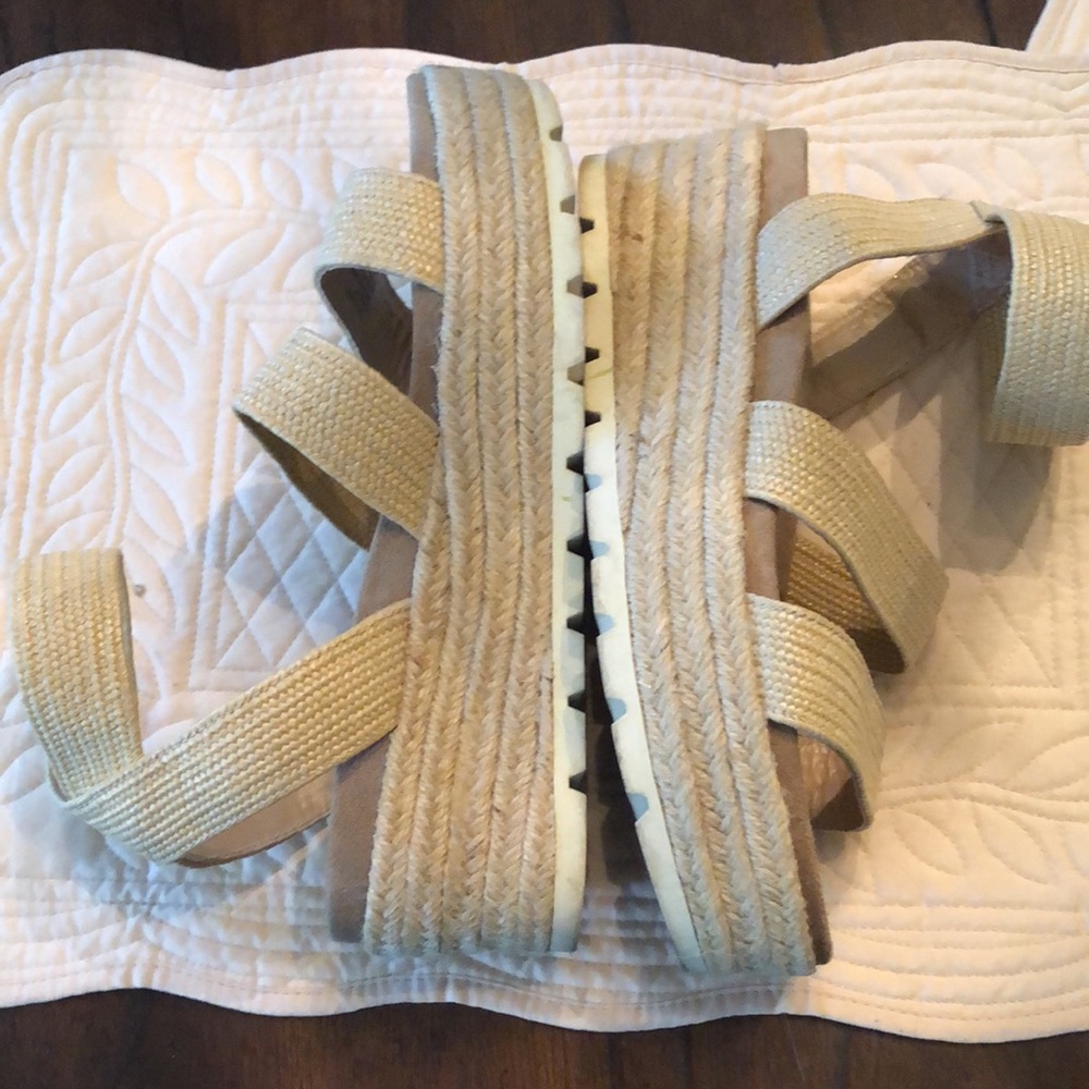 Esprit Espadrille Wedged stretch ankle strap classic wedge sandals chunky sole